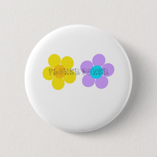 Flower Power 6 Cm Round Badge (Front)