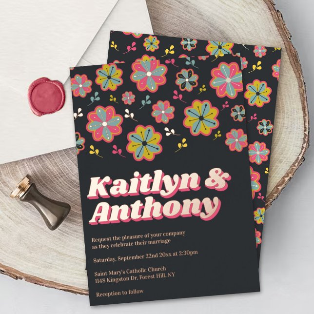 Flower Power 70's Retro Groovy Wedding Real (Creator Uploaded)