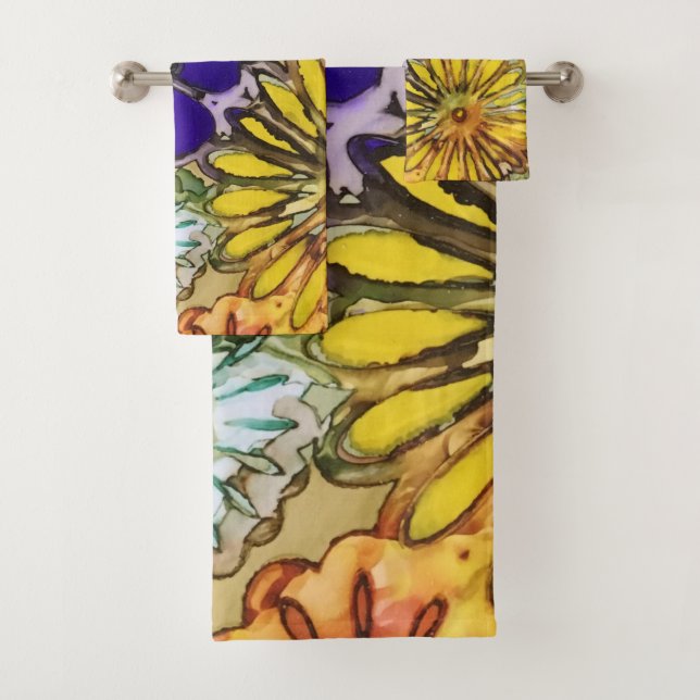Flower Power bath towel set (Insitu)