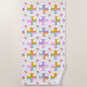 Flower power beach towel