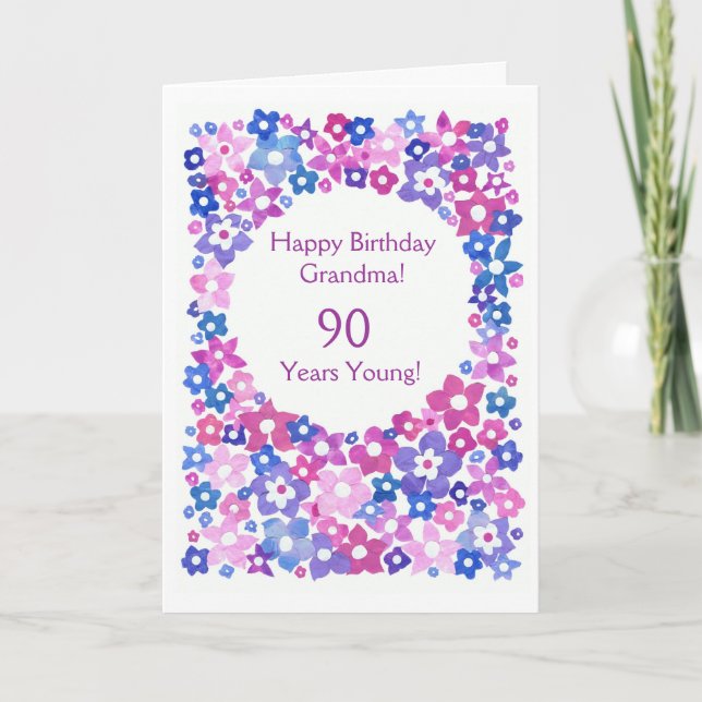 'Flower Power' Birthday Card to Personalise (Front)