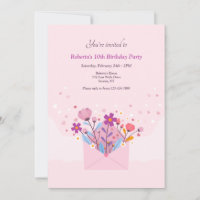 Flower Power Birthday Party Invitation