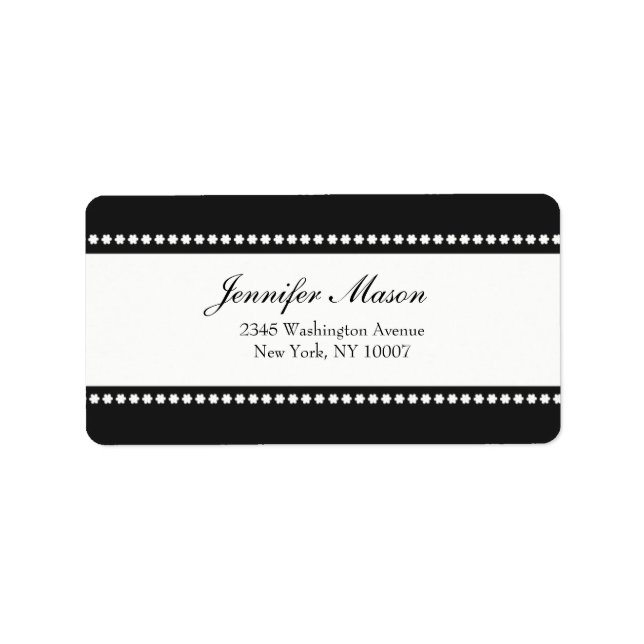 Flower power - black and white address labels (Front)