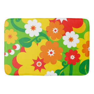 Flower Power blooms wallpaper + your ideas Bath Mat