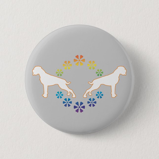 Flower Power Boxer 6 Cm Round Badge (Front)