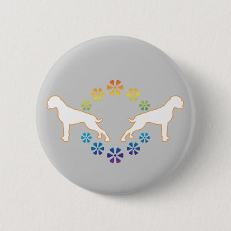 Flower Power Boxer 6 Cm Round Badge