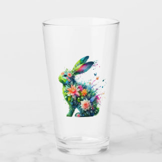 Flower Power Bunny Rabbit Glass