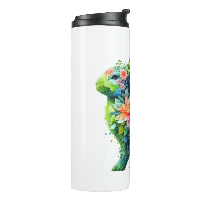Flower Power Bunny Rabbit Thermal Tumbler (Rotated Left)