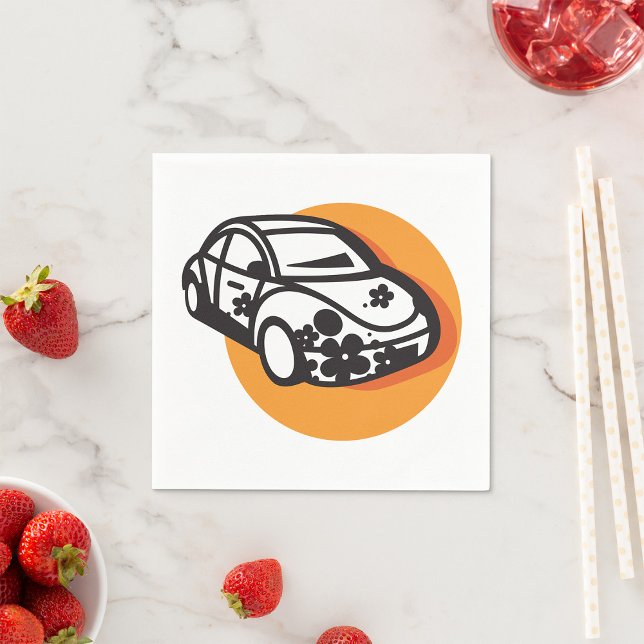 Flower Power Car Cute Hippie Style Napkin (Creator Uploaded)