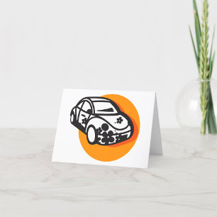 Flower Power Car Cute Hippie Style Thank You Card