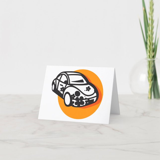 Flower Power Car Cute Hippie Style Thank You Card (Creator Uploaded)