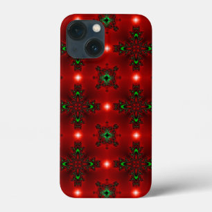 Flower Power, Christmas Magic in Red and Green iPhone 13 Mini Case