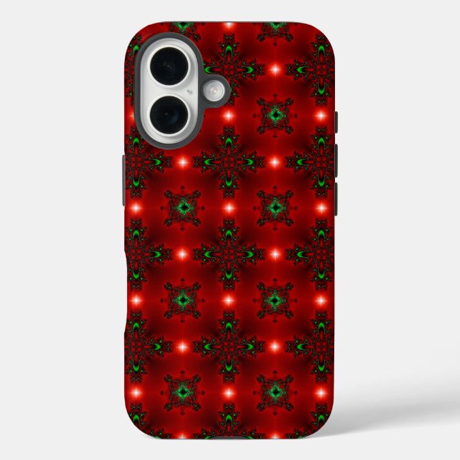 Flower Power, Christmas Magic in Red and Green Case-Mate iPhone Case (Back)