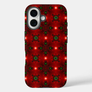 Flower Power, Christmas Magic in Red and Green iPhone 16 Case