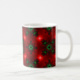 Flower Power, Christmas Magic in Red and Green Coffee Mug