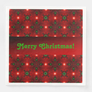 Flower Power, Christmas Magic in Red and Green Napkin