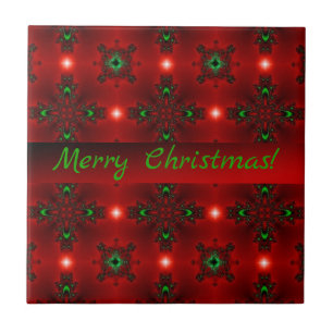 Flower Power, Christmas Magic in Red and Green Tile