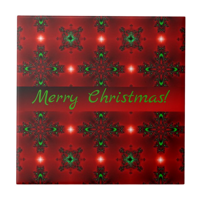 Flower Power, Christmas Magic in Red and Green Tile (Front)