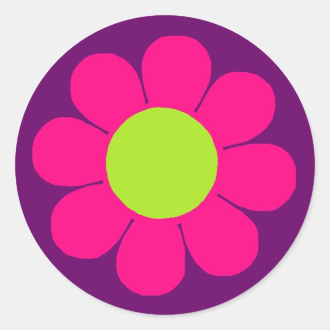 Flower Power Classic Round Sticker (Front)