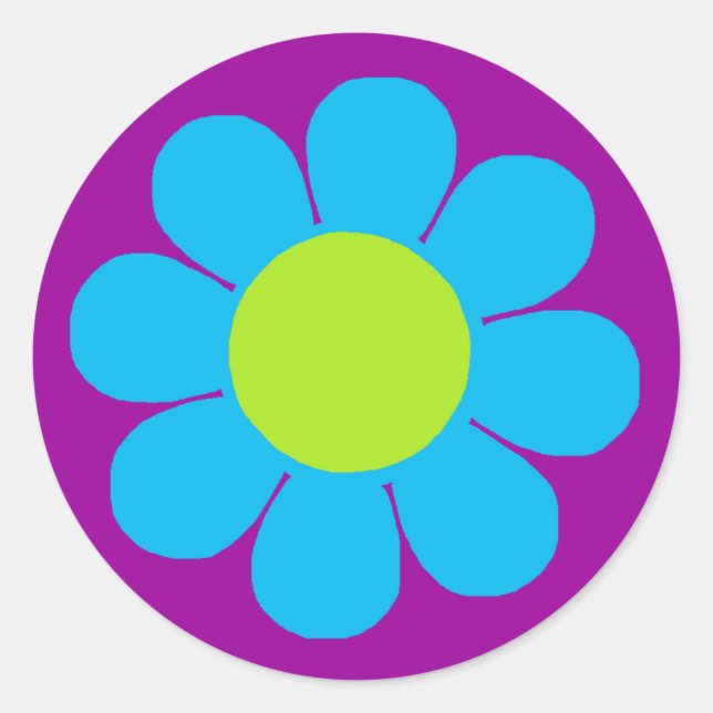 Flower Power Classic Round Sticker (Front)