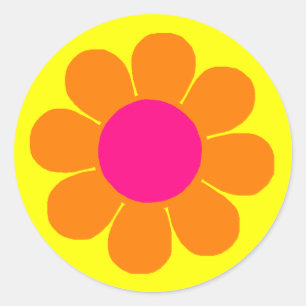 Flower Power Classic Round Sticker