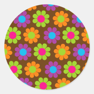 Flower Power Classic Round Sticker