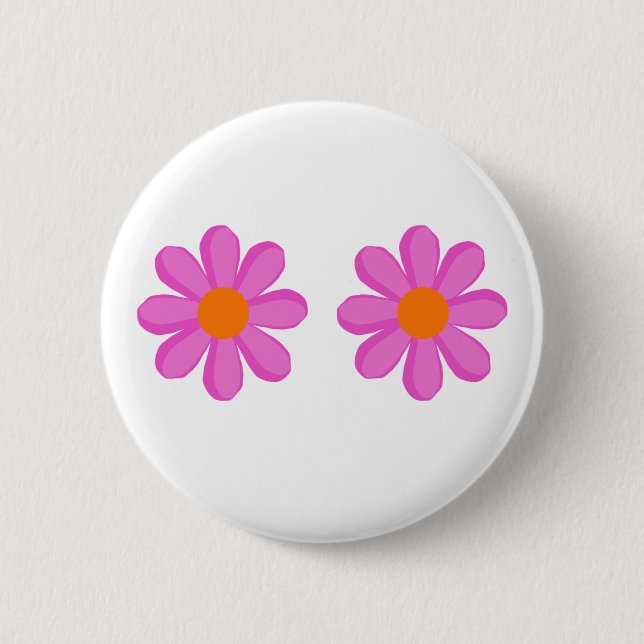 Flower Power cute  6 Cm Round Badge (Front)
