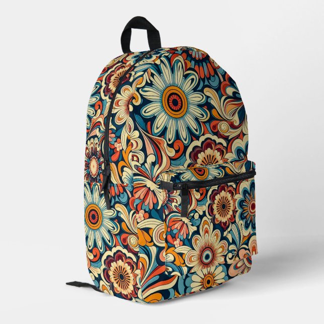 Flower Power Design Backpack (Back Corner Left)