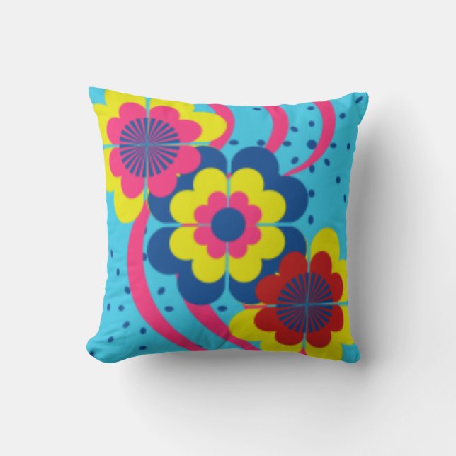 FLOWER POWER DESIGNER PILLOWS - UNIQUE GIFTS  ART (Front)
