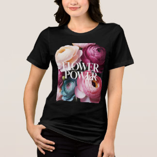 Flower Power | Elegant Vibrant Floral Digital Art Tri-Blend Shirt