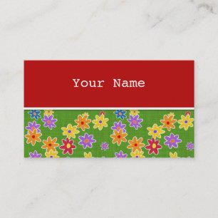 Flower Power Fabric Pattern + your ideas Business Card