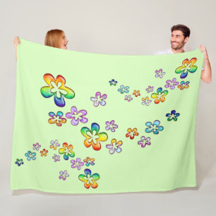 Flower Power Floating Blossoms 1a Fleece Blanket