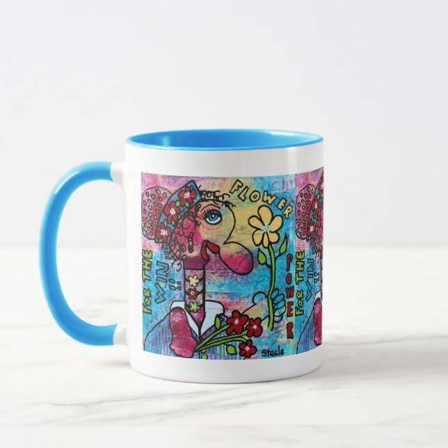 "Flower Power for the Win" 11 oz Beverage Mug (Left)
