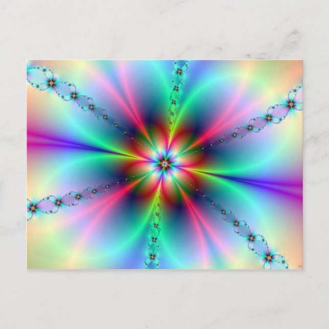 Flower Power Fractal Postcard (Front)