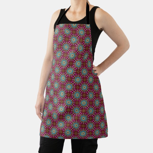 Flower Power Groovy Garden All-Over Print Apron (Insitu)