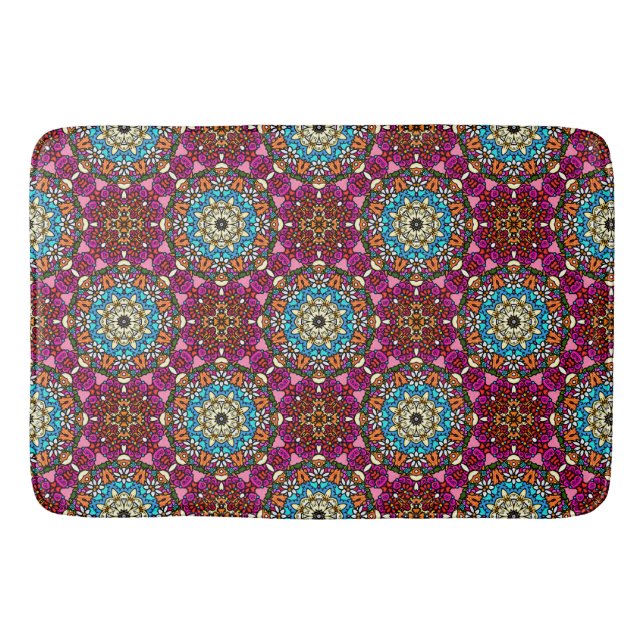 Flower Power Groovy Garden  Bath Mat (Front)