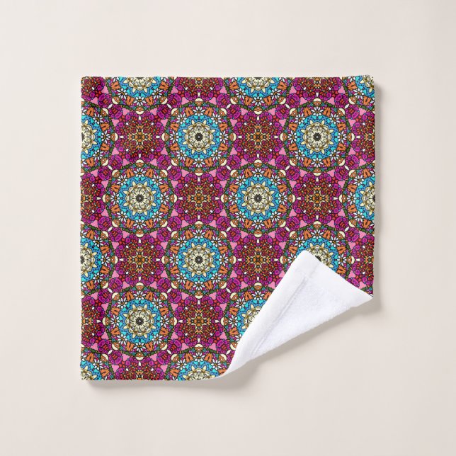 Flower Power Groovy Garden  Bath Towel Set (Wash Cloth)