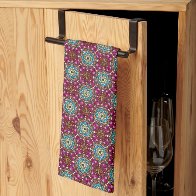 Flower Power Groovy Garden Tea Towel (Thirds Fold)