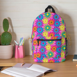 Flower Power Happy Hippie Boho Printed Backpack