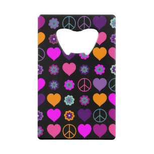 Flower Power Heart Peace Pattern + your backgr.