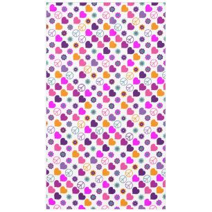 Flower Power Heart Peace Pattern + your backgr. Tablecloth