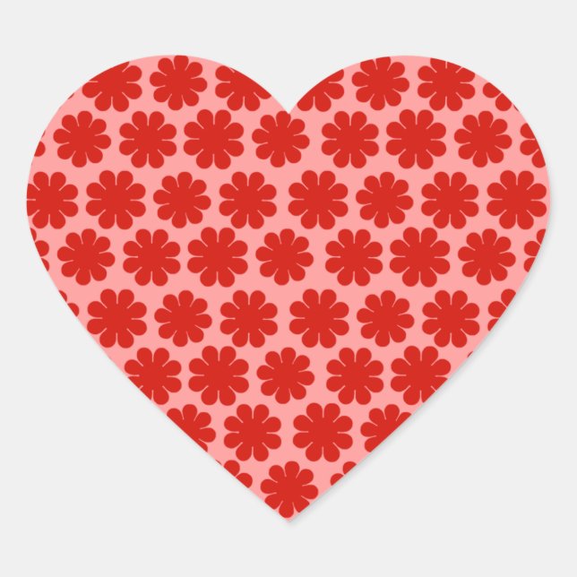 Flower Power Heart Sticker (Front)