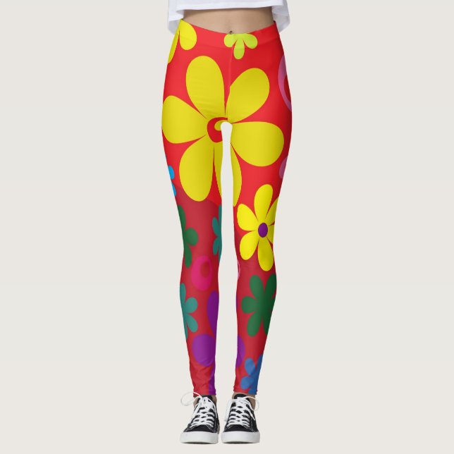Flower Power Hippie  Leggings (Front)