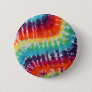 Flower Power Hippie Tie Dye Rainbow   6 Cm Round Badge
