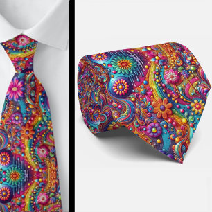 Flower Power Hippy Neck Tie