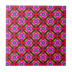 Flower Power in Pink Design Tile
