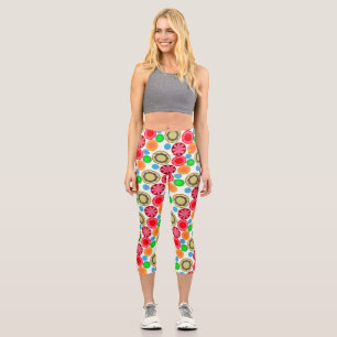 Flower Power in Rows 002 Capri Leggings