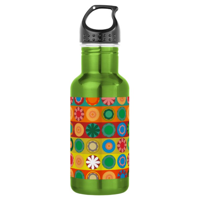 Flower Power in Rows 532 Ml Water Bottle (Front)