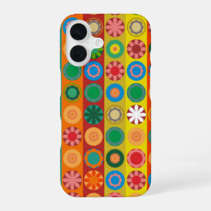 Flower Power in Rows iPhone 16 Case