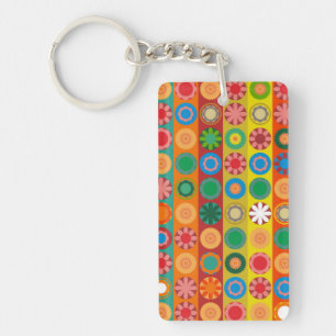 Flower Power in Rows Key Ring